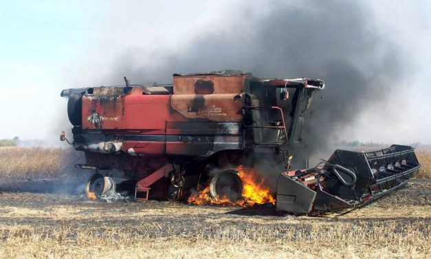 Incendio de una cosechadora