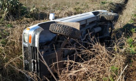 Volcó una Pick Up en un camino rural