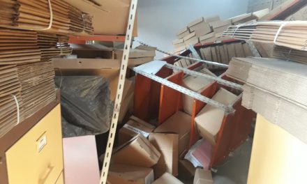 Derrumbe de archivos en la Municipalidad de Las Rosas
