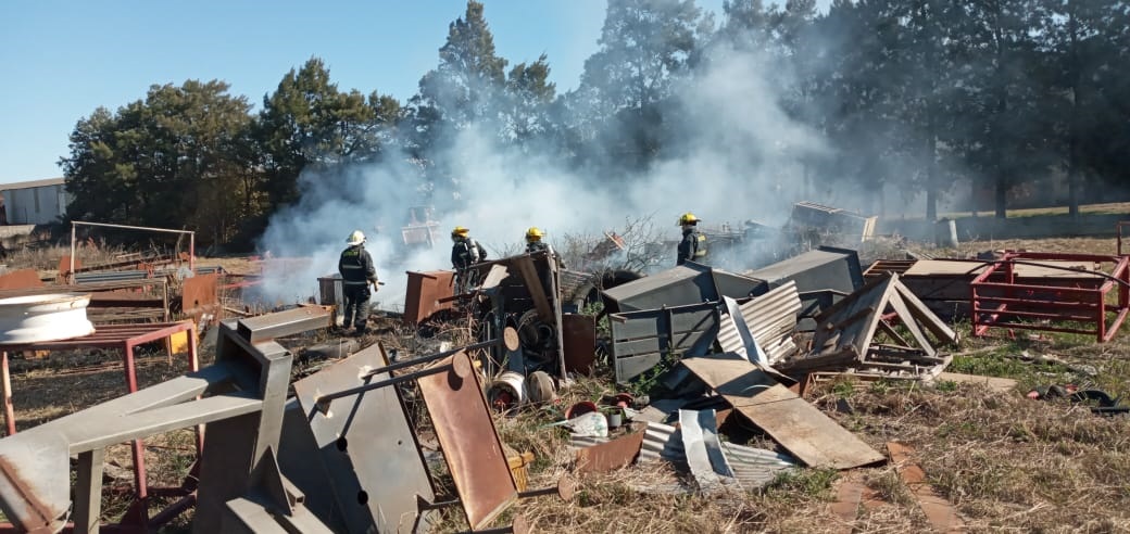 Incendio en un predio del área industrial