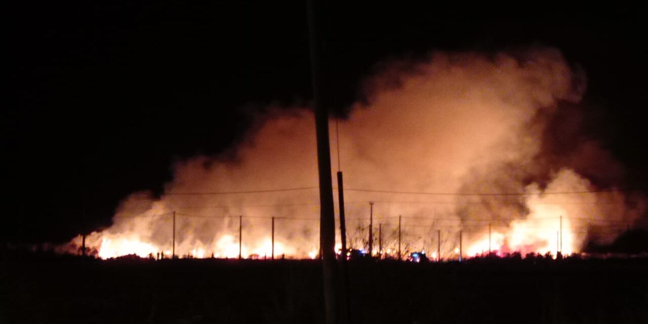 Dantesco incendio de pastizales