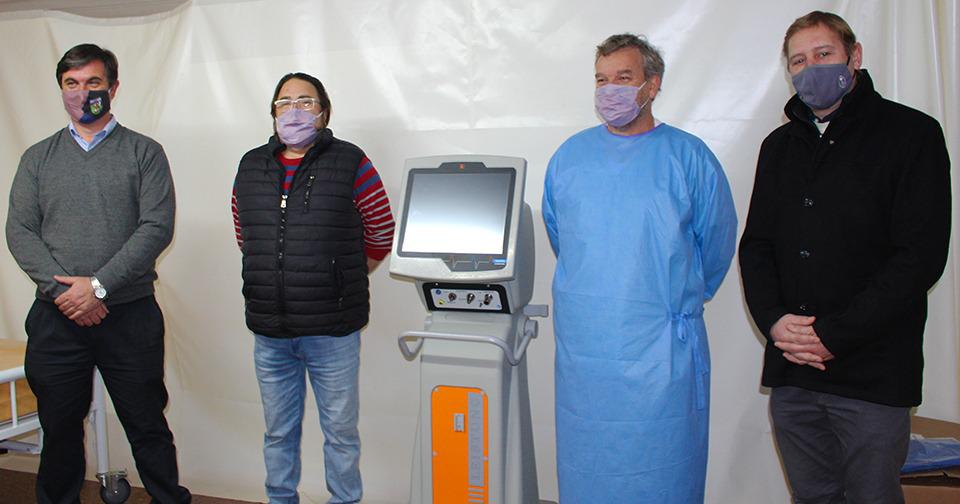 El Senador Cornaglia entregó un respirador artificial al Hospital de Las Rosas