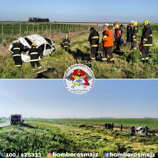 6 heridos en un vuelco en solitario