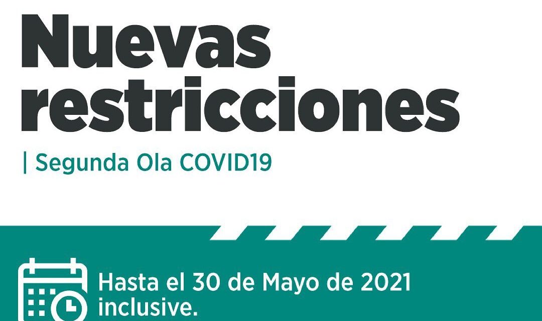 NUEVAS RESTRICCIONES EN LAS PAREJAS DESDE ESTE SÁBADO HASTA EL 30 DE MAYO