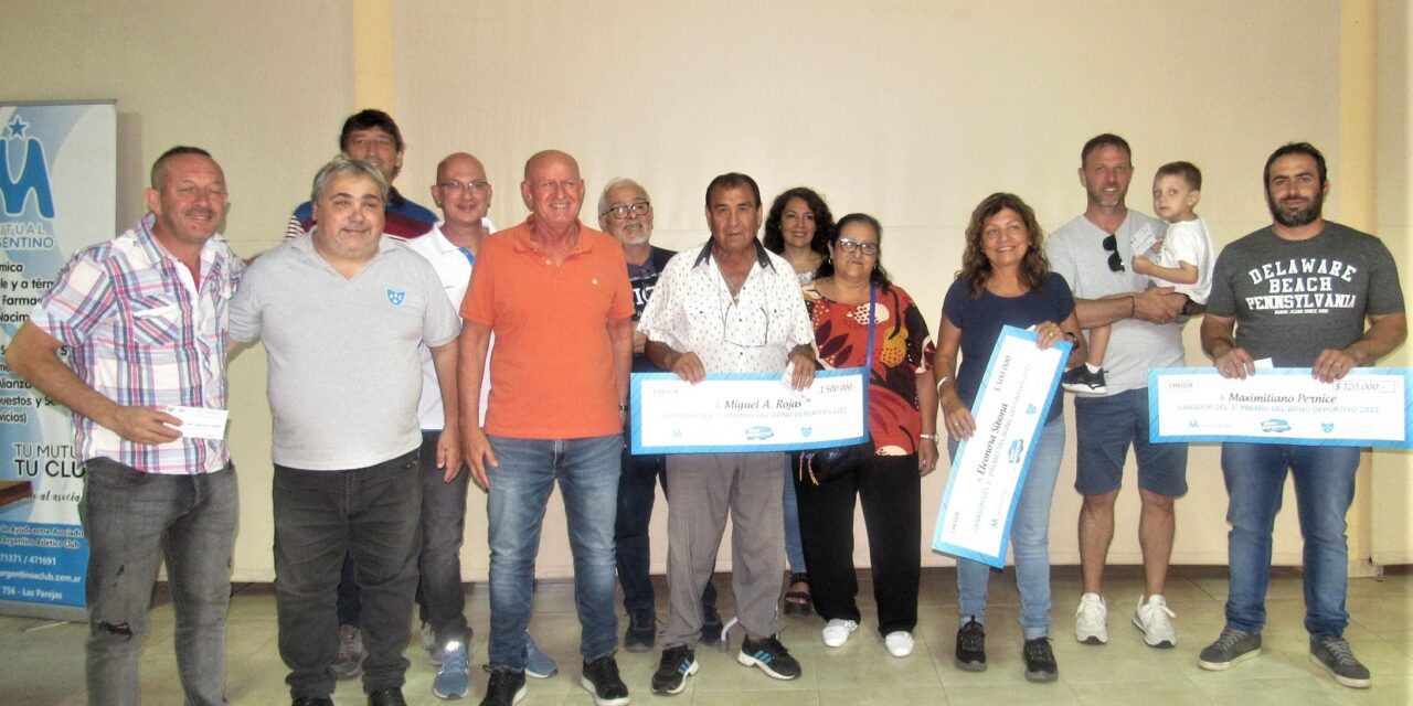 ARGENTINO ENTREGÓ LOS PREMIOS DEL BONO DEPORTIVO 2022